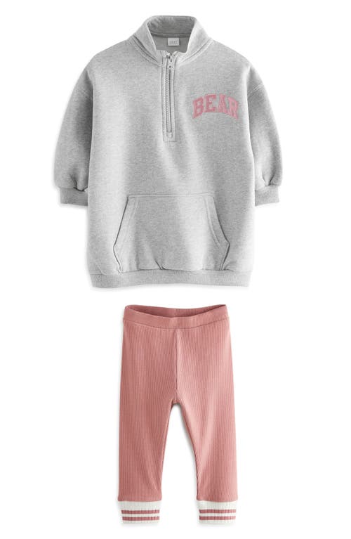 Next Kids' Half Zip Sweatshirt & Leggings Set In Grey