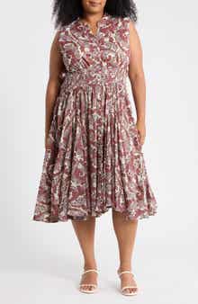 Sleeveless Button Front A-Line Dress