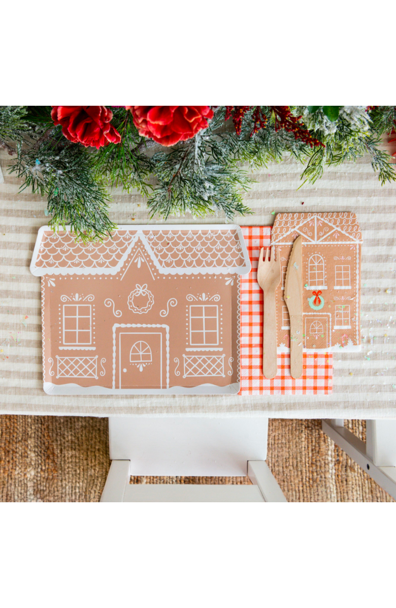 Daydream Society Baking Spirits Bright Tall Gingerbread House Christmas Guest Napkins, Alternate, color, Assorted Pre-Pack