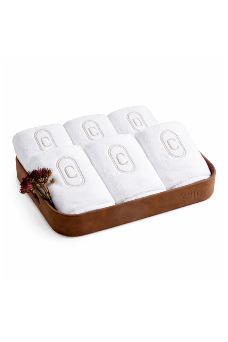 Set of 6 Monogram Fingertip Towels, Main, color, C