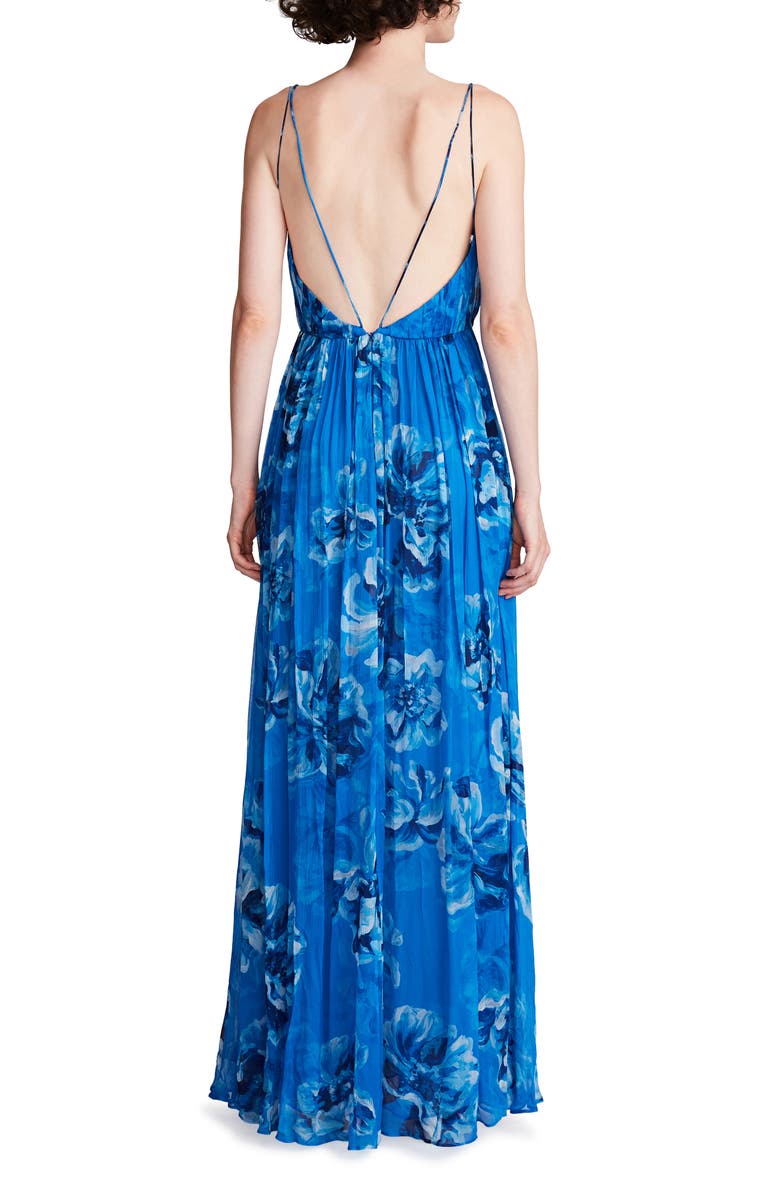 HALSTON Mindy Floral Chiffon A-Line Gown, Alternate, color, 