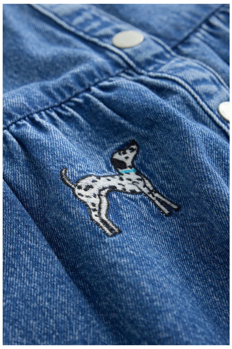 Kids' Dalmatian Embroidered Denim Dress, Alternate, color, BLUE