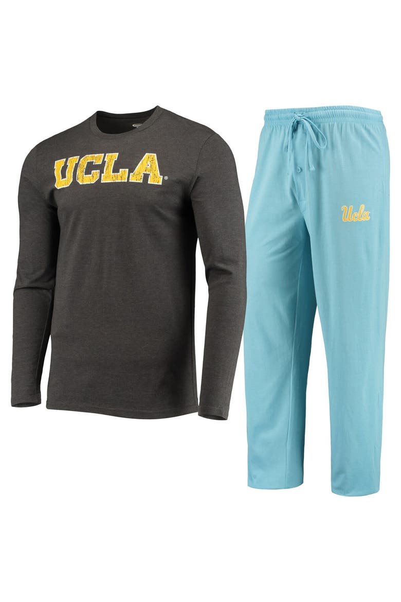 Men's Concepts Sport Light Blue/Heathered Charcoal UCLA Bruins Meter Long Sleeve T-Shirt & Pants Sleep Set, Main, color, Blue