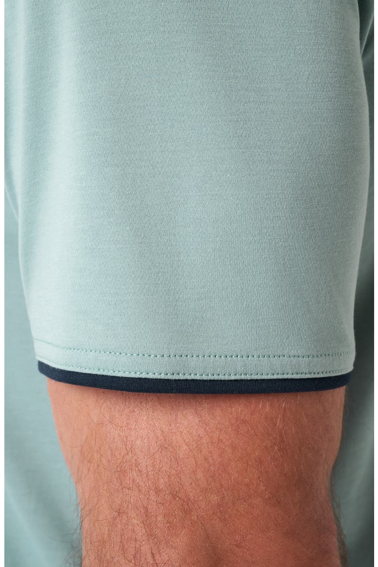 All Day Social Club Contrast Collar Cotton Blend Polo Shirt, Alternate, color, ARONA