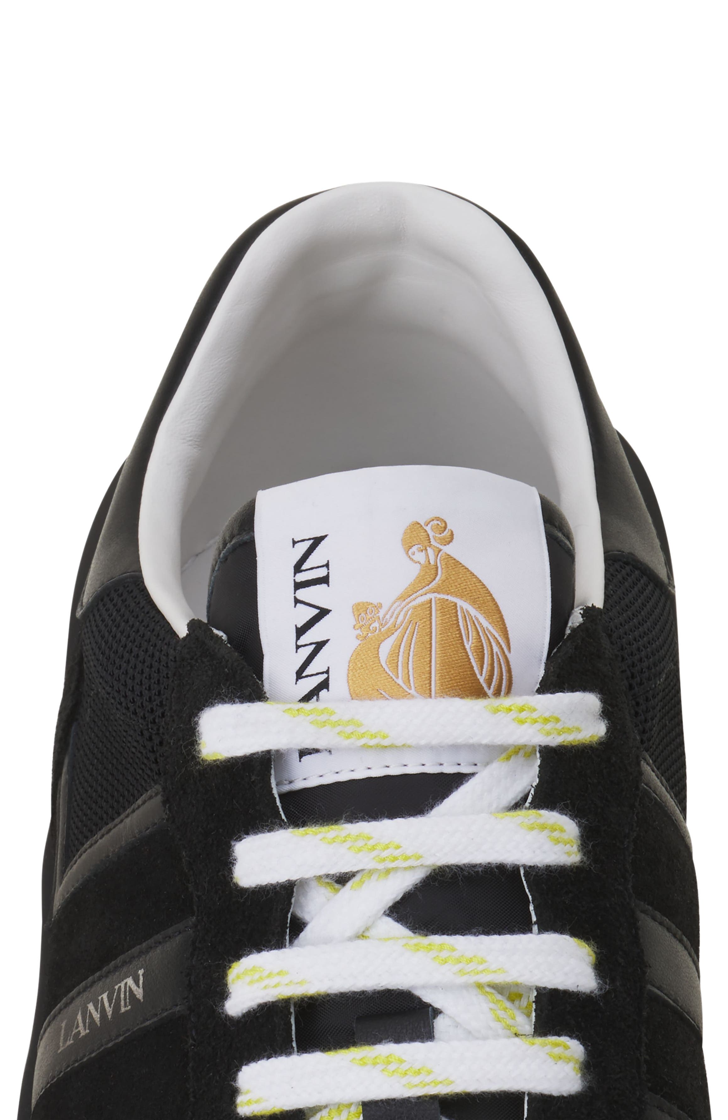 Lanvin Clay Monochrome Mesh Sneakers, Alternate, color, Black
