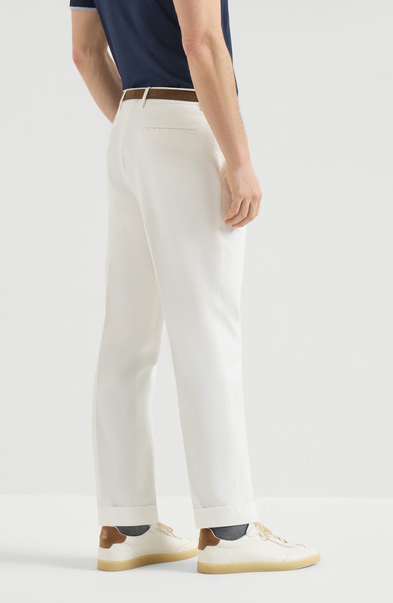 Brunello Cucinelli Gabardine garment dyed trousers, Alternate, color, Snow