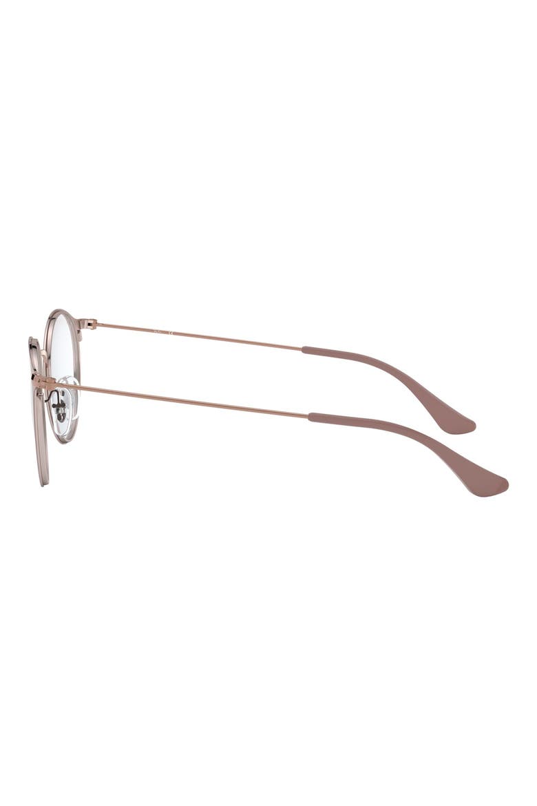 Unisex 47mm Round Optical Glasses, Alternate, color, GOLD BROWN