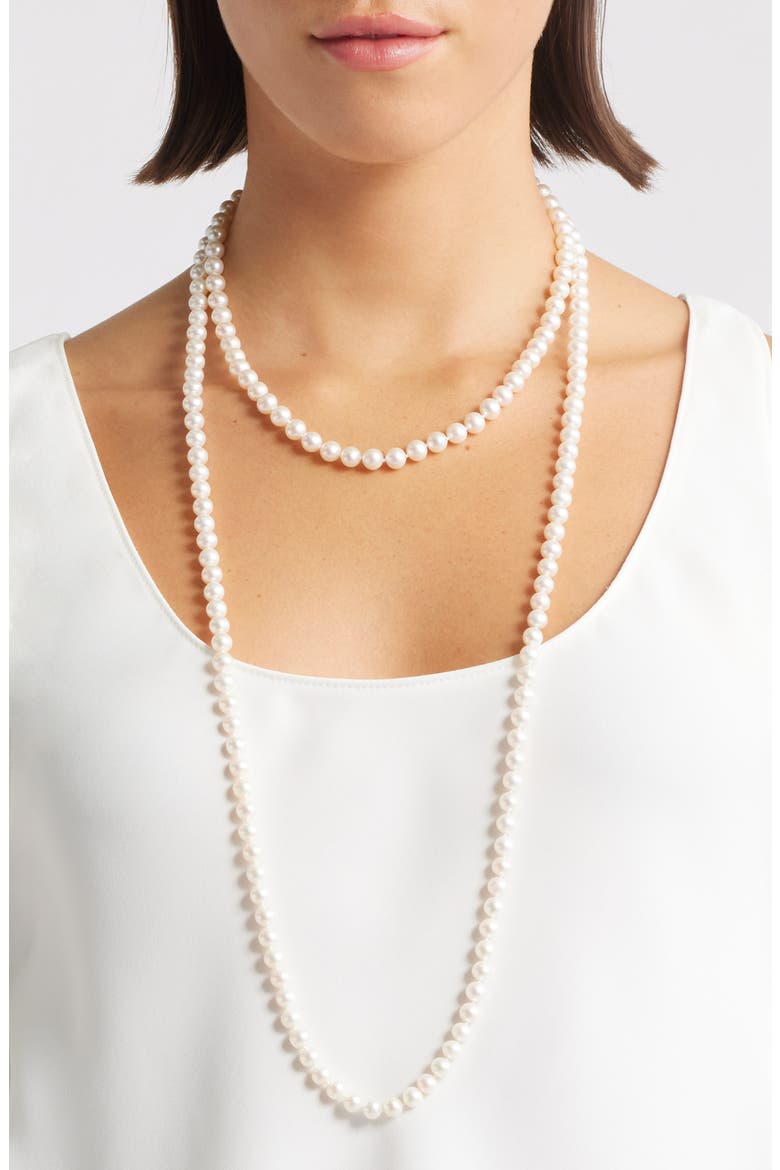 Freshwater Pearl Necklace, Alternate, color, WHITE- 14K WHITE GOLD