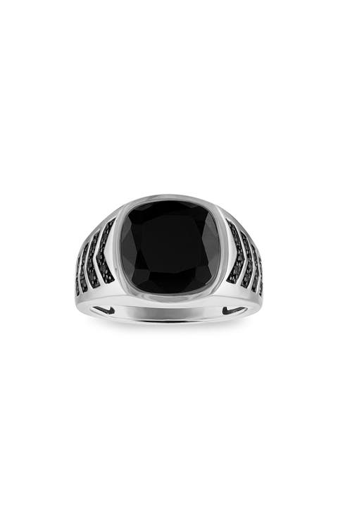 Onyx & Black Spinel Ring