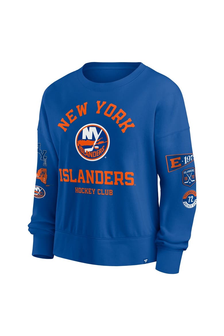 Women's Fanatics Royal New York Islanders Go Team Pullover Sweatshirt, Alternate, color, Royal