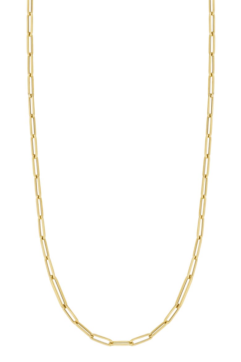 Thick Paper Clip Chain Necklace, Main, color, YG