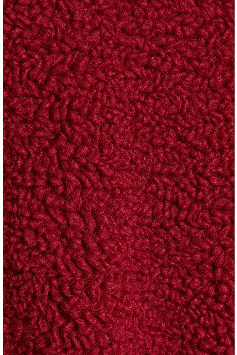 Teddy Cocoon Coat, Alternate, color, GRENADINE