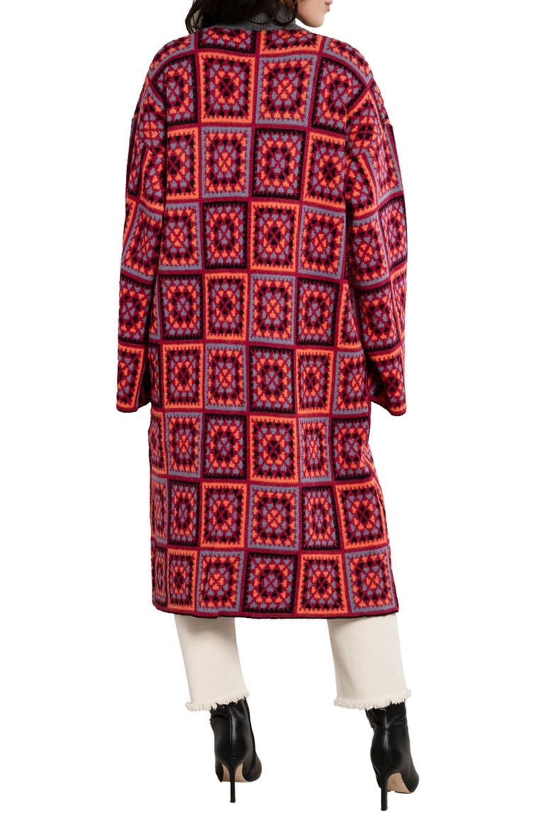 Crochet Square Ruana, Alternate, color, RED