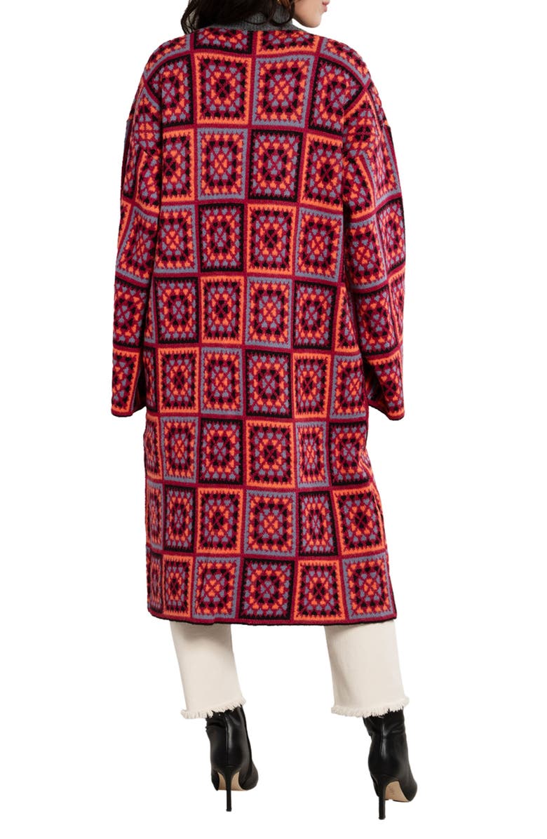 SAACHI Crochet Square Ruana, Alternate, color, Red
