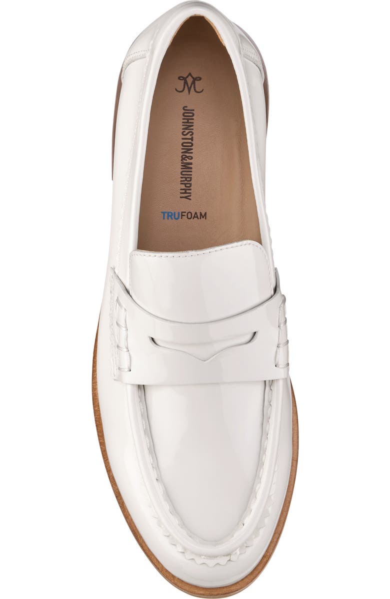 Johnston & Murphy Gillian Patent Leather Penny Loafer, Alternate, color, White Patent Leather
