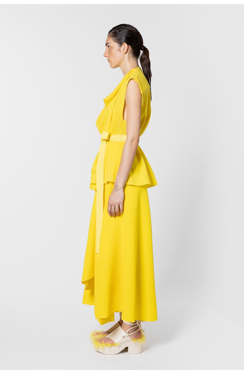 Roksanda Asha Crepe Midi Skirt, Alternate, color, Jaune