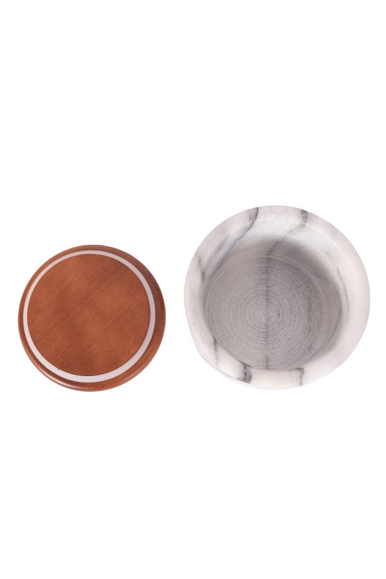 Artifacts Trading Company Storage Canister with Sealed Wood Top, Alternate, color, White Matte