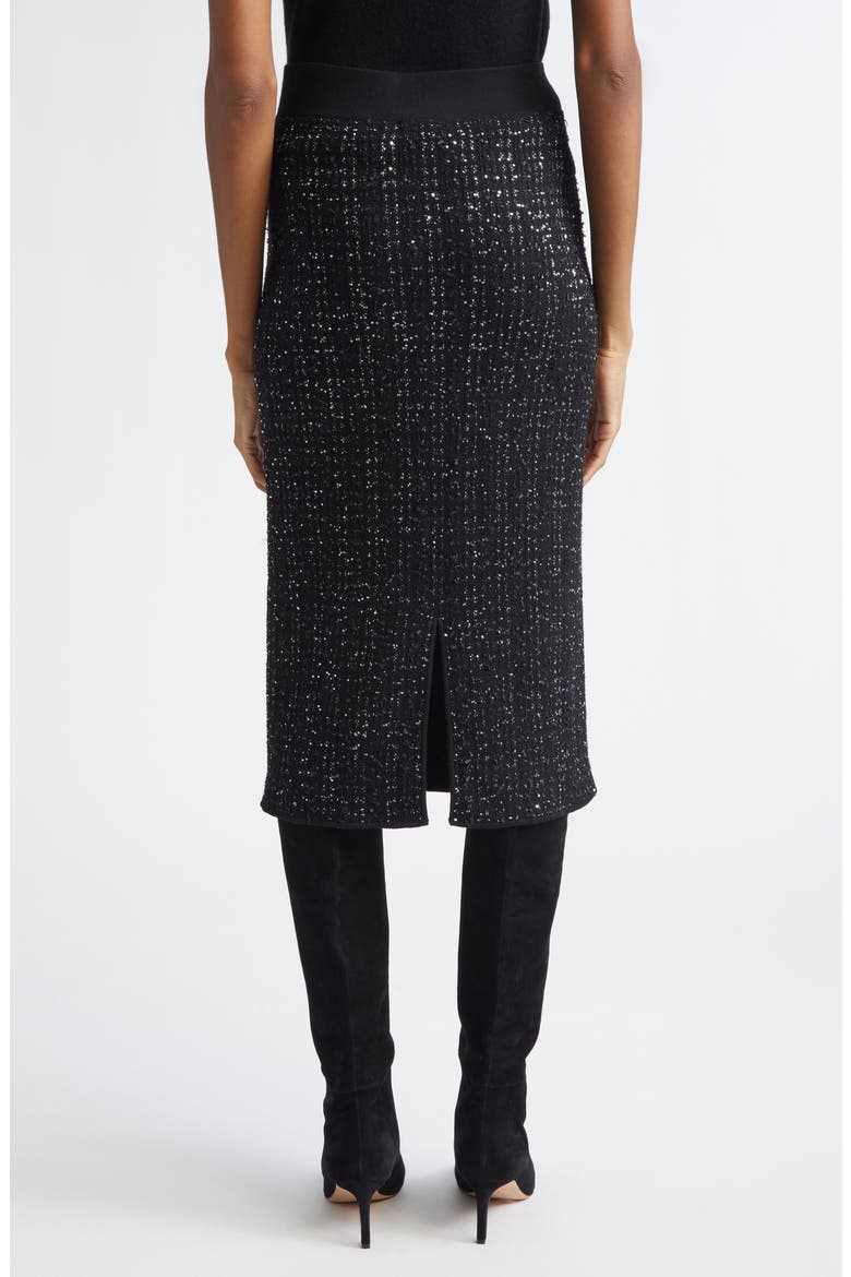 Corbin Sequin Knit Pencil Skirt, Alternate, color, BLACK