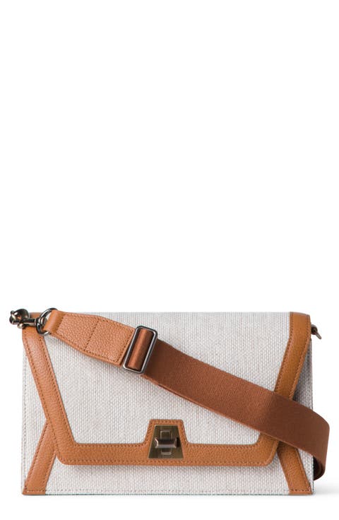 Anouk Canvas & Calfskin Shoulder Bag