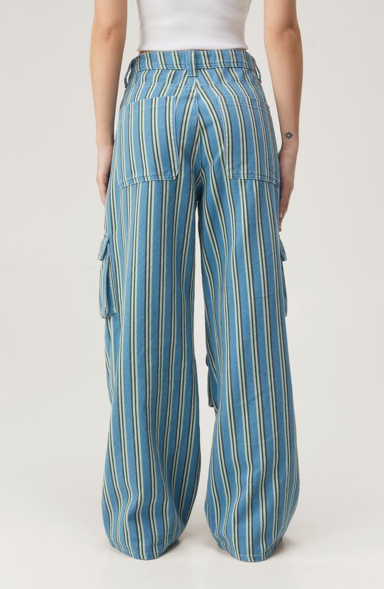NASTY GAL Stripe Wide Leg Cargo Pants, Alternate, color,