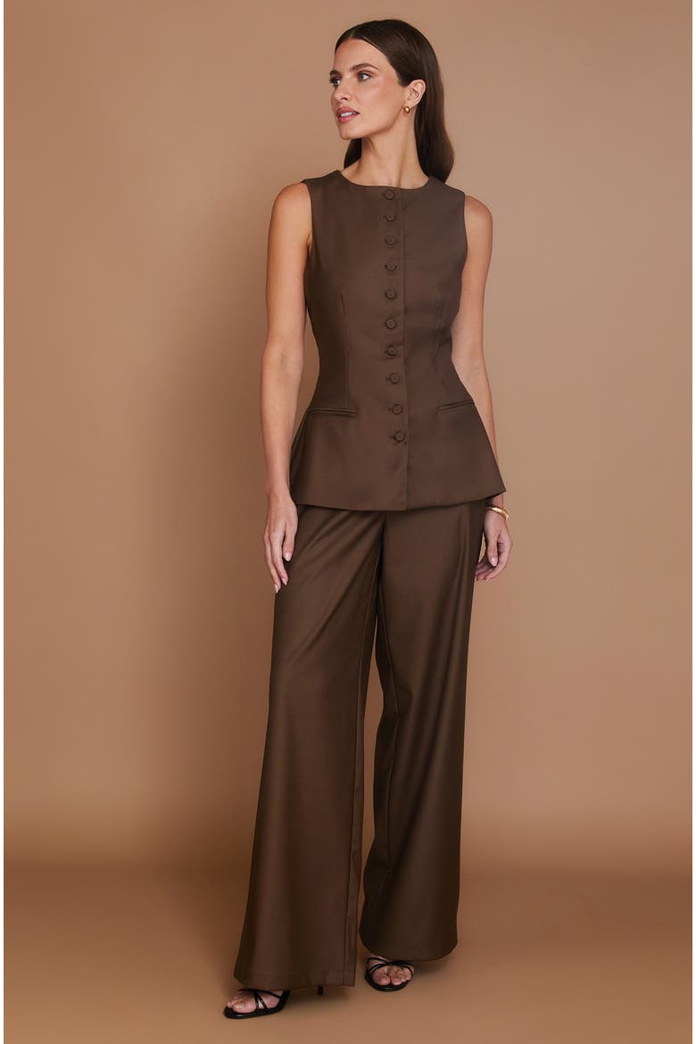 Tailored Waistcoat, Alternate, color, Chocolate