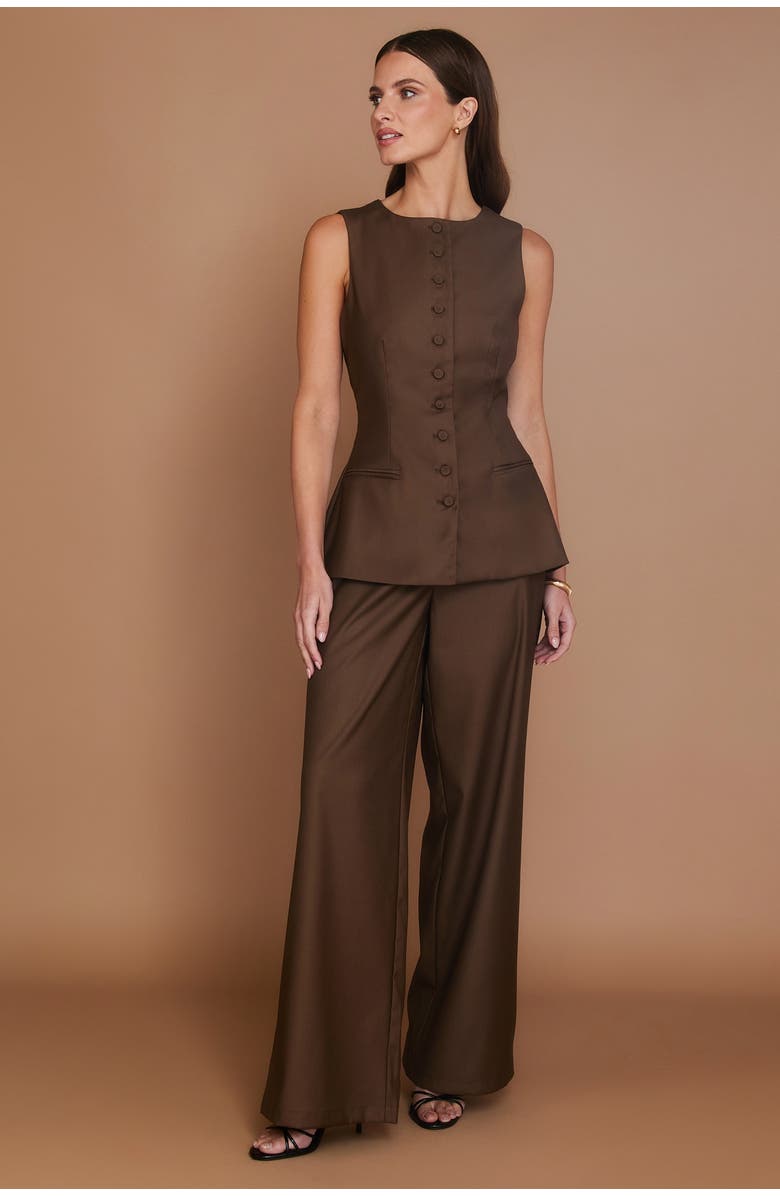 Six Stories Tailored Waistcoat, Alternate, color, Chocolate