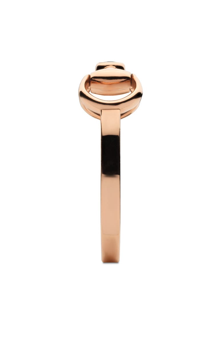 Gucci 18K Pink Gold Diamond Horsebit Ring, Alternate, color, Pink Gold