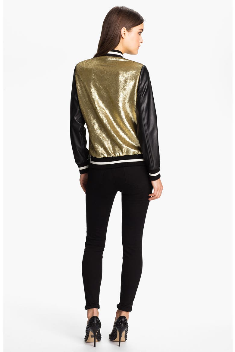 Sequin Bomber Jacket, Alternate, color, GOLD SEQUIN