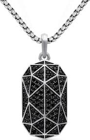 David Yurman Torqued Faceted Amulet in Sterling Silver with Pavé Black Diamonds