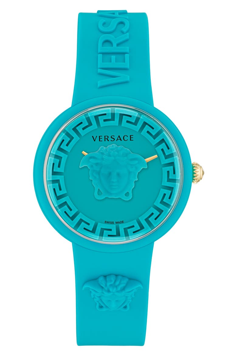 Medusa Pop Silicone Watch, 39mm, Alternate, color, BLUE