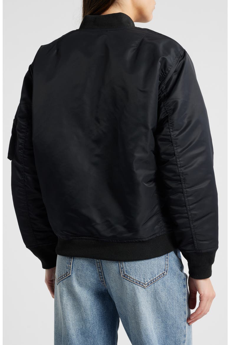 Nylon MA-1 Flight Jacket, Alternate, color, BLACK