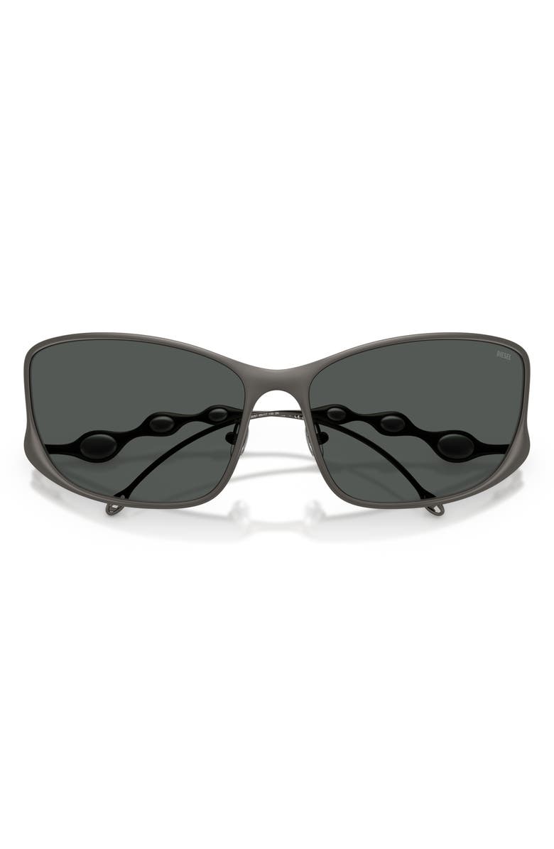 DIESEL<sup>®</sup> 65mm Pillow Sunglasses, Alternate, color, Matte Gun Metal / Dark Grey