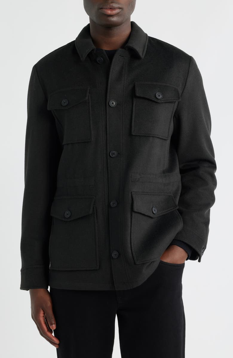 Nordstrom Felted Wool Blend Field Jacket, Alternate, color, Dark Olive