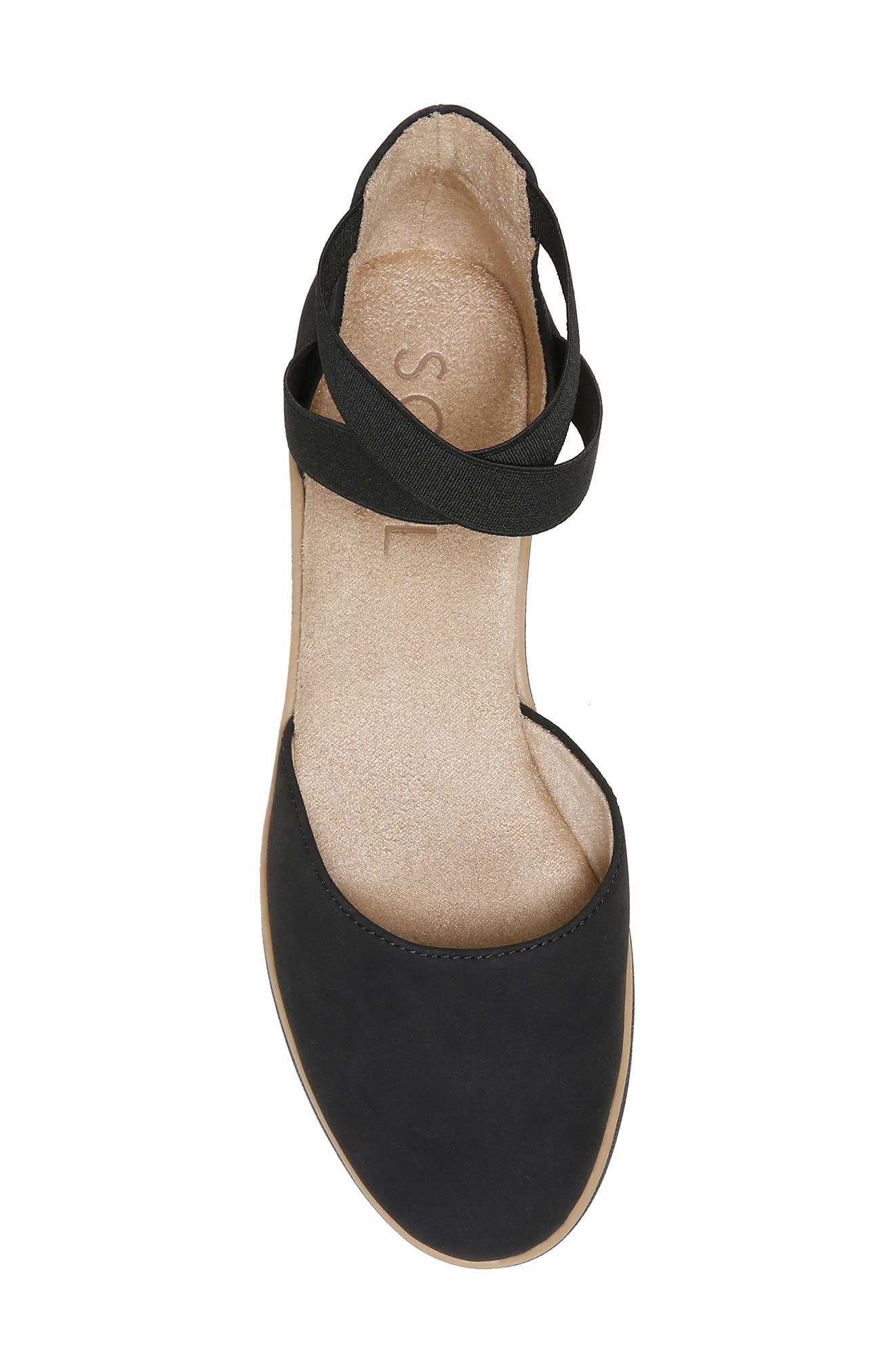 SOUL NATURALIZER Intro d'Orsay Wedge Flat - Wide Width Available, Alternate, color, Black Synthetic Nubuck
