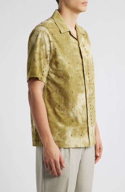 Nn07 Julio 5392 Eyelet Camp Shirt In Green