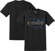 E2 APPAREL Men's Black NASCAR Neon Map T-Shirt