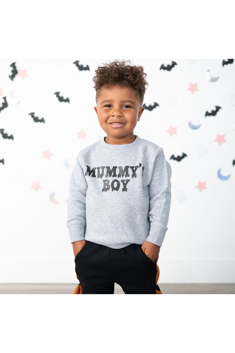 Mummy's Boy Halloween Sweatshirt, Alternate, color, Heather Grey