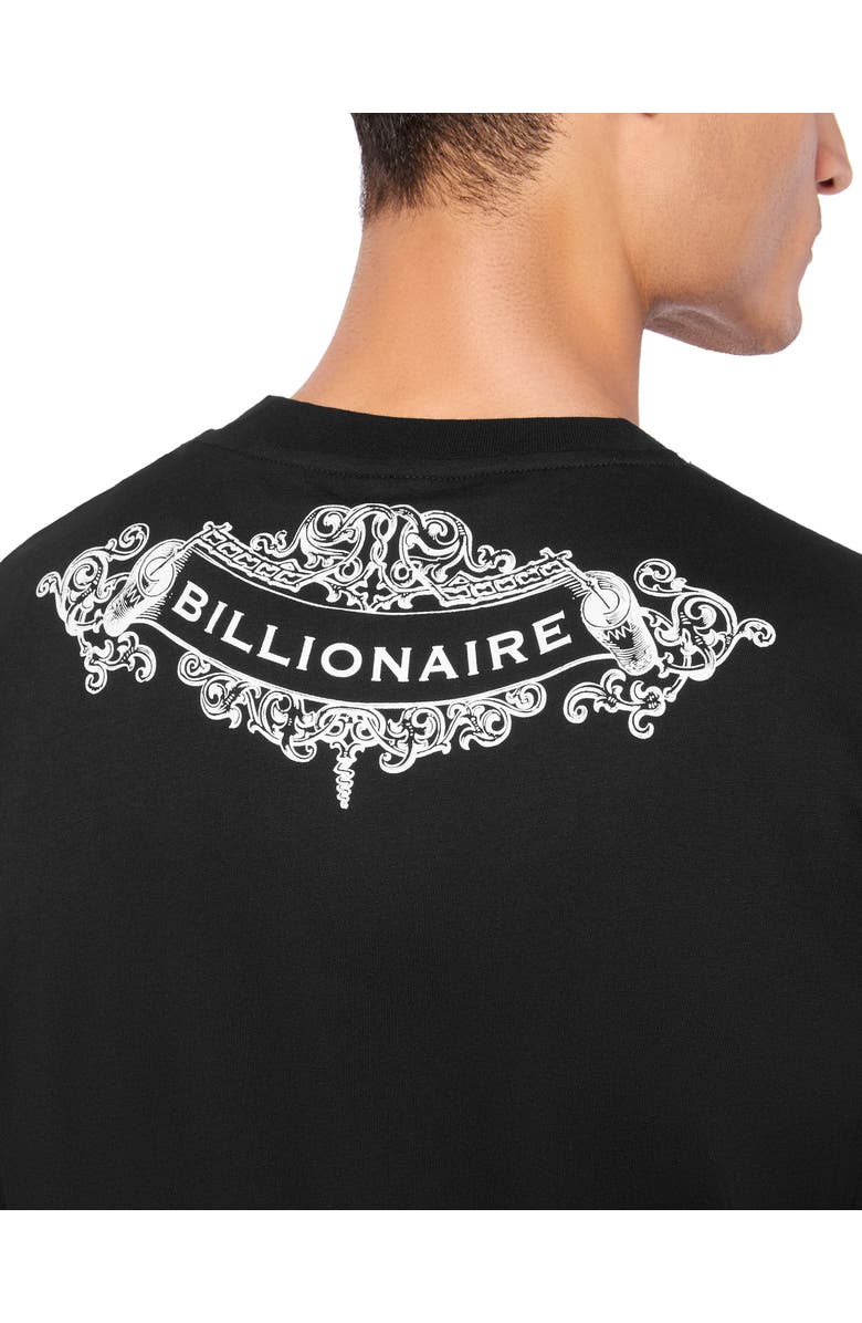 BILLIONAIRE T-Shirt Round Neck Logo Lettering Men, Alternate, color, Black