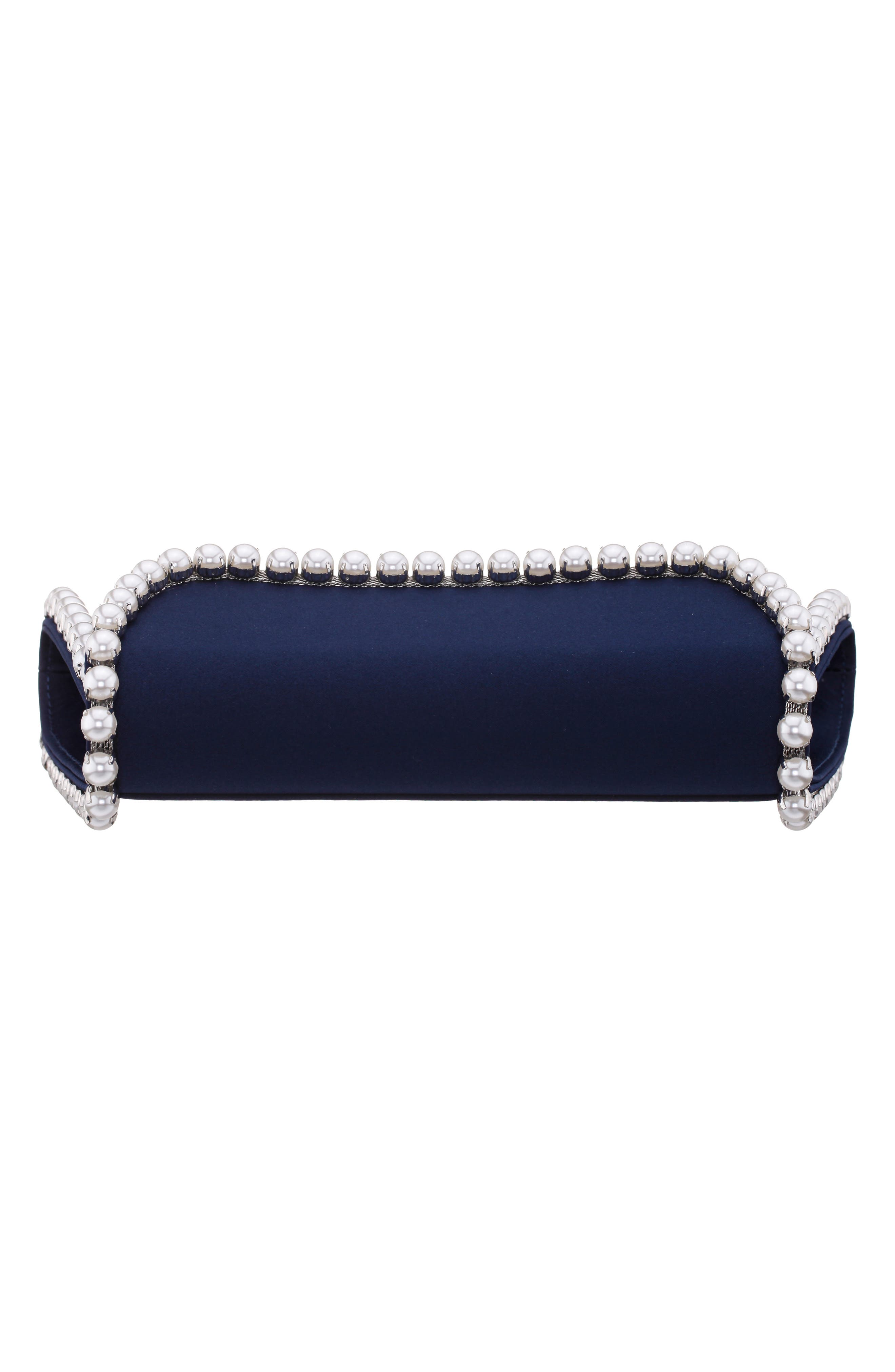 Nina Trysta Clutch, Alternate, color, New Navy