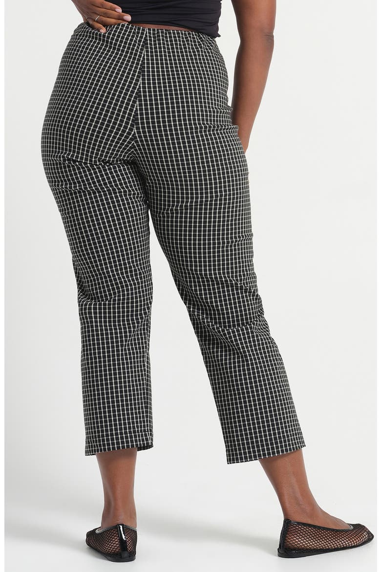 Bobbie Grid Ankle Pants, Alternate, color, BLACK/ MILK