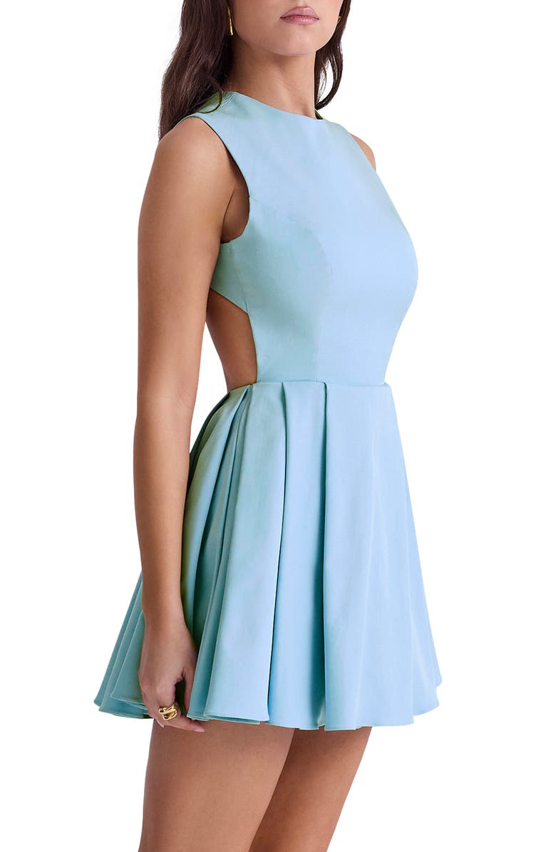 HOUSE OF CB Ingrid Cutout Fit & Flare Minidress, Alternate, color, Cinderella Blue