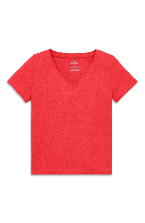 Adult Heathered Easy V-Neck Tee (Women's Fit)