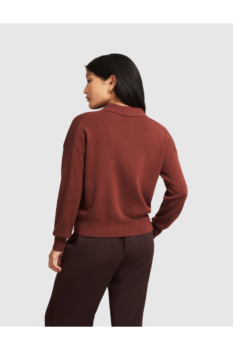 Connie Polo Sweater, Alternate, color, Cinnamon Brown