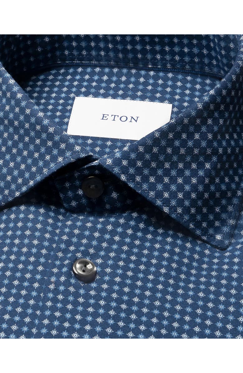Eton Slim Fit 4Flex Fit Stretch Jersey Dress Shirt, Alternate, color, Navy