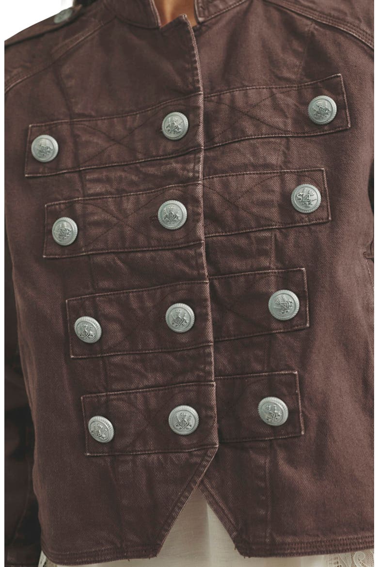 Ryland Cotton & Linen Band Jacket, Alternate, color, DOUBLE ESPRESSO