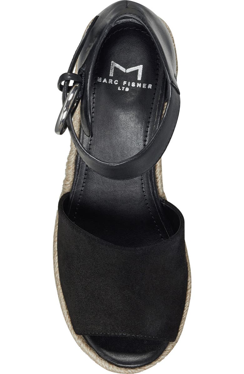 Marc Fisher LTD Alita Platform Wedge Espadrille Sandal, Alternate, color, Black 001