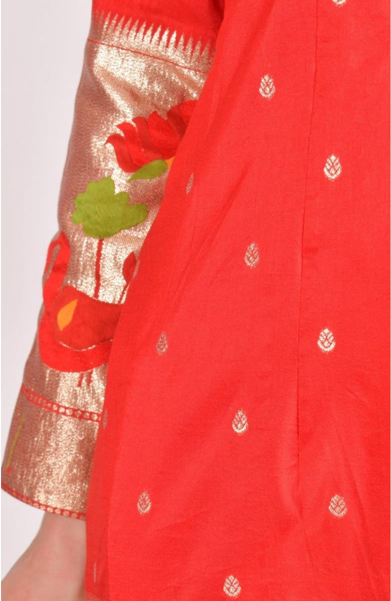 RAAS Jacquard Butti Silk Mini Blazer Dress, Alternate, color, Red