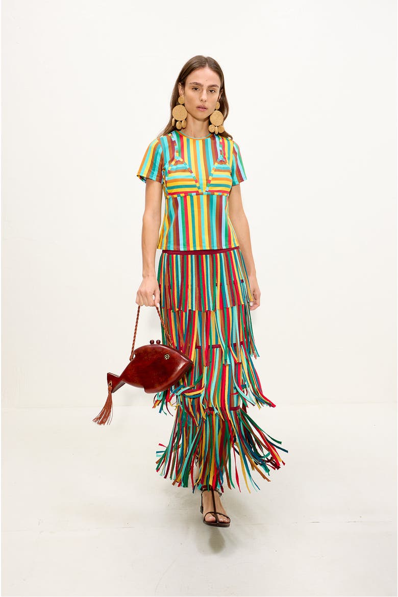 Za Za Knit Skirt, Alternate, color, Vibrant Multi Stripe