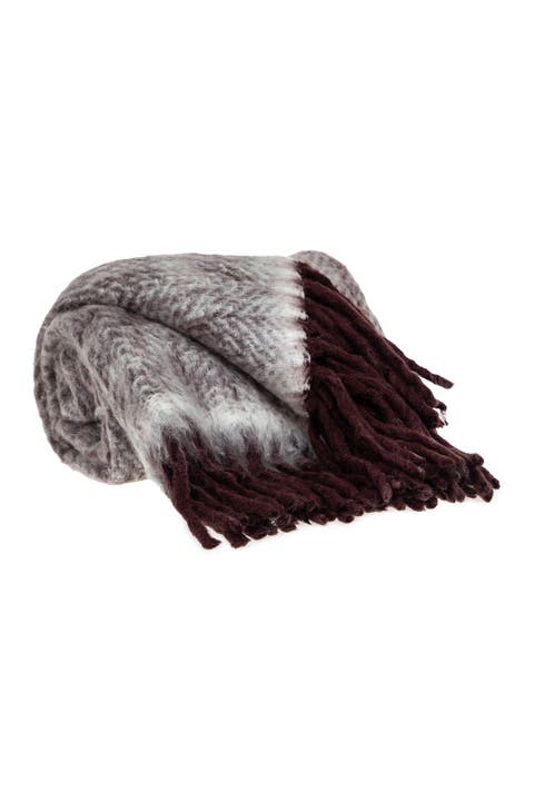 Nagar Transitional Purple 52" x 67" Woven Handloom Throw Blanket