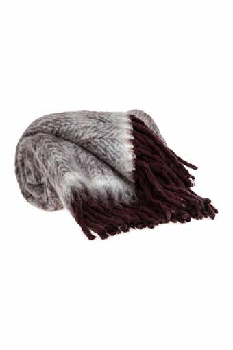 PARKLAND COLLECTION Nagar Transitional Purple 52" x 67" Woven Handloom Throw Blanket